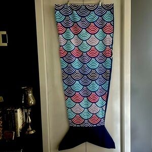 Mermaid Tail Step Inside Beach Towel with Scallop Pattern